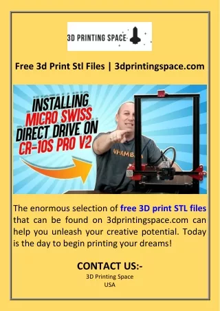 Free 3d Print Stl Files  3dprintingspace.com
