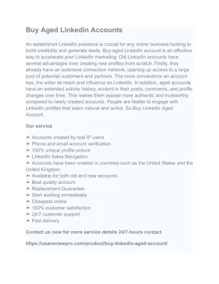 Buy Aged Linkedin Accounts