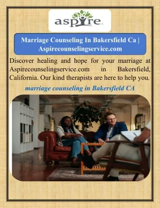 Marriage Counseling In Bakersfield Ca ,  Aspirecounselingservice.com