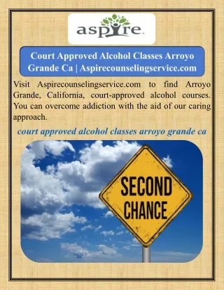 Court Approved Alcohol Classes Arroyo Grande Ca   Aspirecounselingservice.com