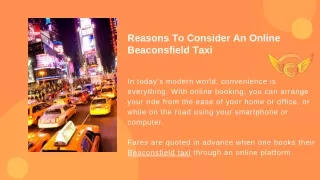 Reasons To Consider An Online Beaconsfield Taxi