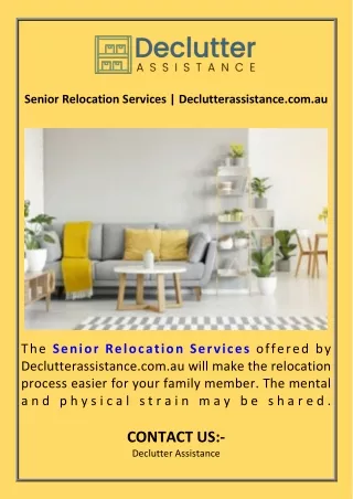 Senior Relocation Services  Declutterassistance.com.au