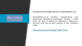 Educational Psychologist Cape Town Daynewilliams.co.za