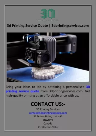 3d Printing Service Quote  3dprintingservices.com