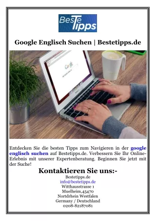 Google Englisch Suchen  Bestetipps.de