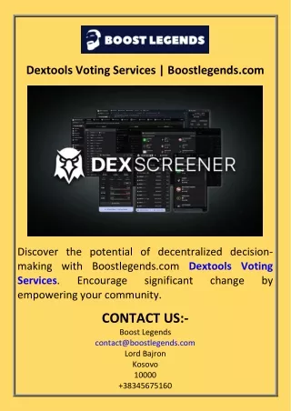 Dextools Voting Services  Boostlegends.com