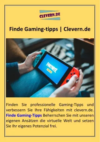 Finde Gaming-tipps  Clevern.de