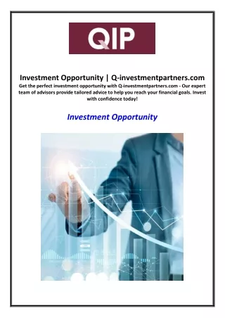 Investment Opportunity | Q-investmentpartners.com