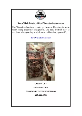 Buy A Whole Butchered Cow | Wearefreedomfarms.com