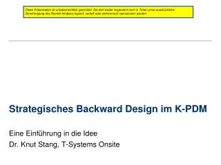 Strategisches Backward Design im K-PDM