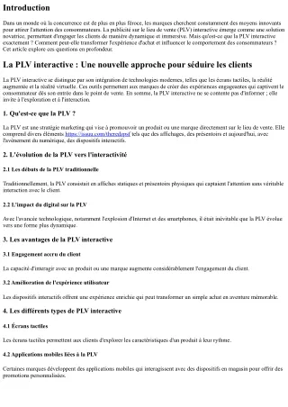 La PLV interactive : Une nouvelle approche pour séduire les clients