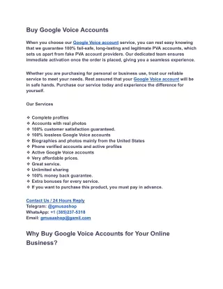 Buy Google Voice Accounts