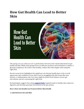 How Gut Health Can Lead to Better Skin