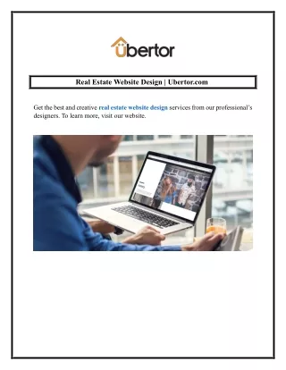 Real Estate Website Design  Ubertor.com