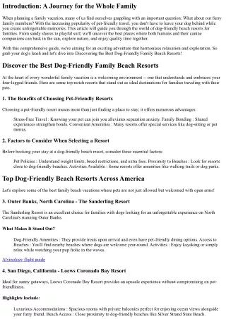 Discover the best dog-friendly family beach resorts