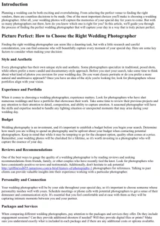 Picture Perfect: How to Choose the Right Wedding Photographer