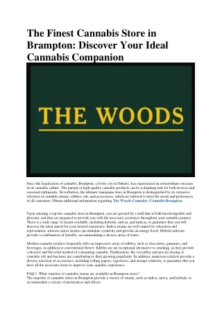 Dispensary Near Me | The Woods