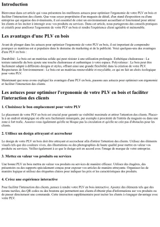 Les astuces pour optimiser l'ergonomie de votre PLV en bois et faciliter l'inter