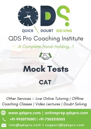 QDS Pro CAT Mock Tests Prospectus