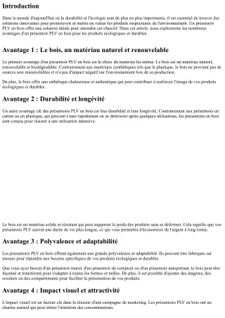 Les avantages d'un présentoir PLV en bois pour les produits écologiques et durab