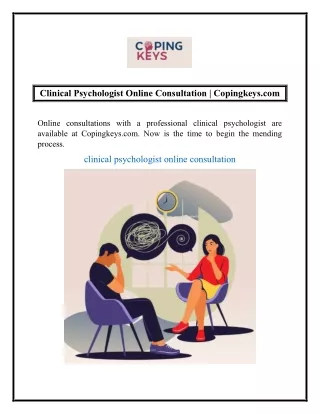 Clinical Psychologist Online Consultation  Copingkeys.com