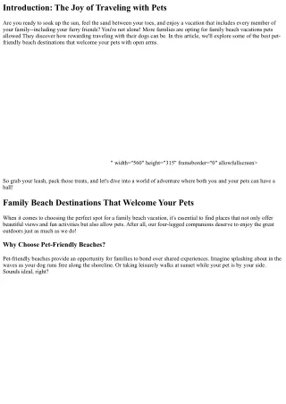 Family Beaches that Welcome Your Pets