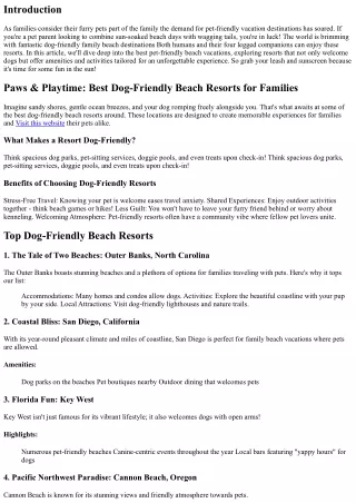 "Paws & playtime: Best dog-friendly Beach Resorts for Families".