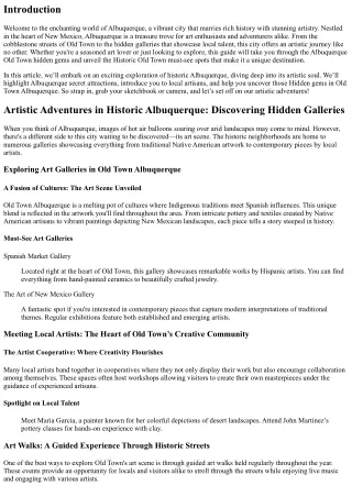 Discovering hidden galleries in historic Albuquerque, New Mexico