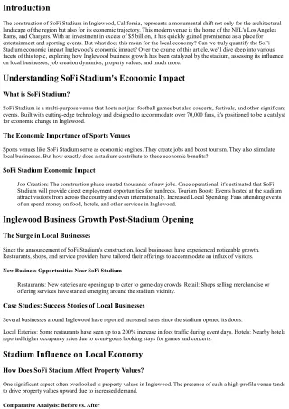 Analyzing the Economic Impact of SoFi Stadium in Inglewood