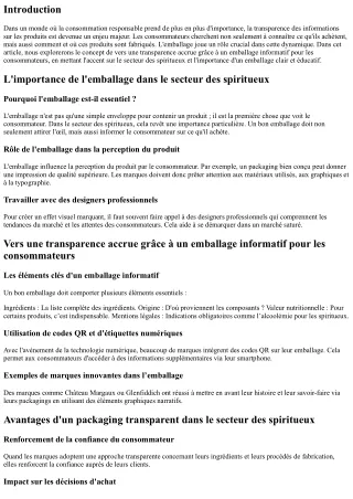 Vers une transparence accrue grâce à un emballage informatif pour les consommate