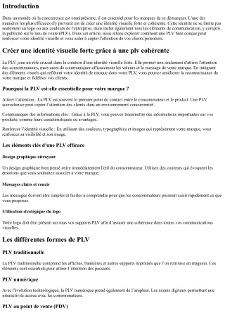 “Créer une identité visuelle forte grâce à une plv cohérente”