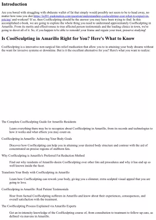 Is CoolSculpting in Amarillo Right for You? Here's What to Know