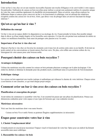 Comment créer un bar à vins avec des caisses en bois recyclées ?