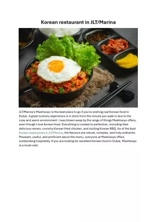 Korean restaurant in JLT Marina