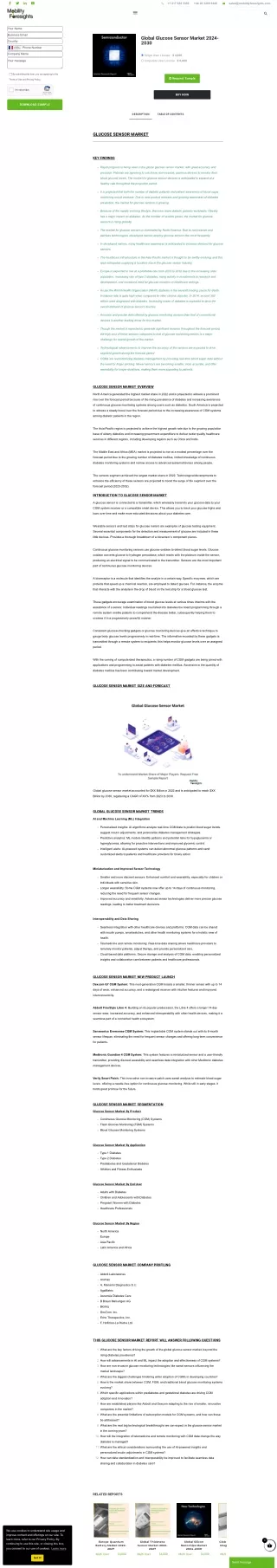Global Glucose Sensor Market Trend