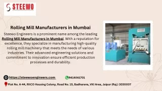 Rolling Mill Manufacturers in Mumbai – Steewo Engineers