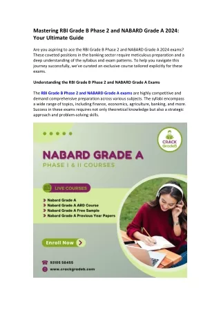 Mastering RBI Grade B Phase 2 and NABARD Grade A 2024 Your Ultimate Guide