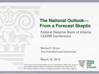The National Outlook—From a Forecast Skeptic
