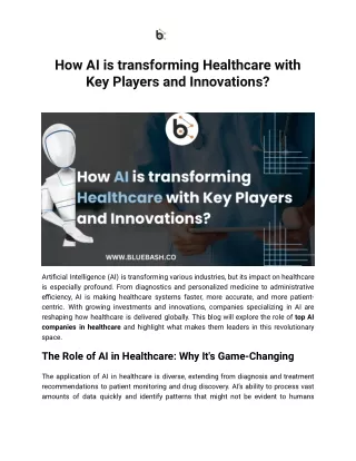 Best AI Healthcare Solution Company