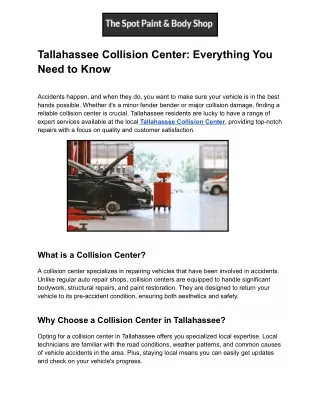 Tallahassee Collision Center_ Everything You Need to