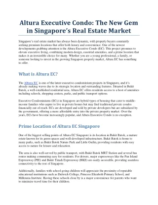 Altura Executive Condo