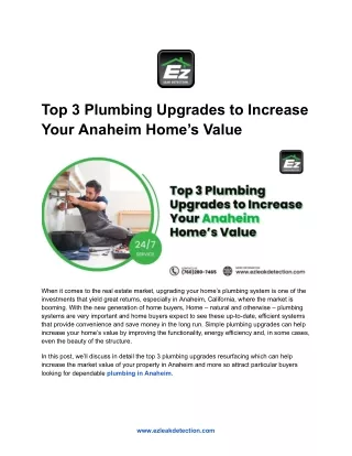 Top 3 Plumbing Upgrades to Increase Your Anaheim Home’s Value