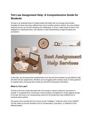 Tort Law Assignment Help_ A Comprehensive Guide for Students
