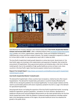 Asia-Pacific Hospital Bed Market Set to Register Healthy CAGR During 2030