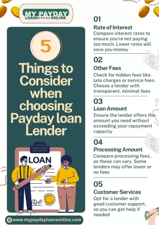 5 things to consider when choosing payday loan lender