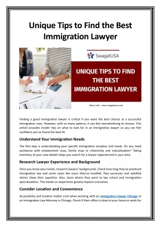 Unique Tips to Find the Best Immigration Lawyer