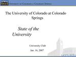 The University of Colorado at Colorado Springs