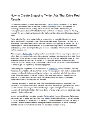 How to Create Engaging Twitter Ads That Drive Real Results