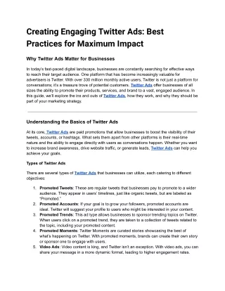 Creating Engaging Twitter Ads: Best Practices for Maximum Impact
