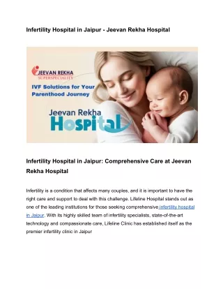 Infertility Hospital in Jaipur - Jeevan Rekha Hospital